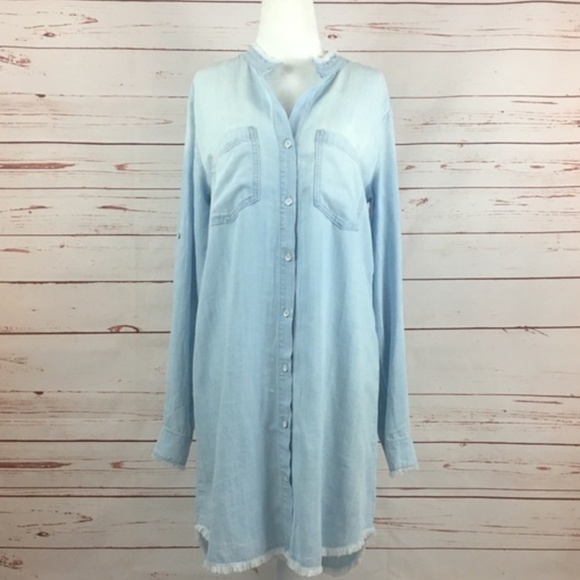Anthropologie Cloth & Stone Chambray DRESS A5 - Picture 7 of 8